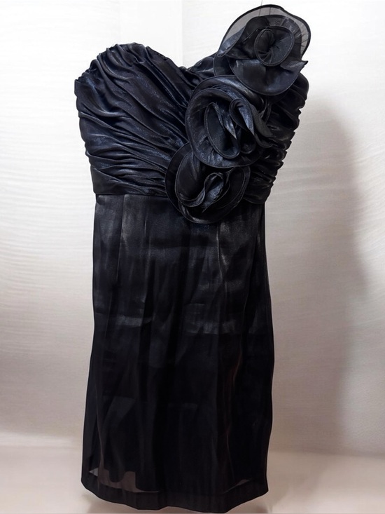Aidan Mattox Dresses & Skirts - Aidan Mattox Organza Strapless Mini Black Dress Size: 6 NWT